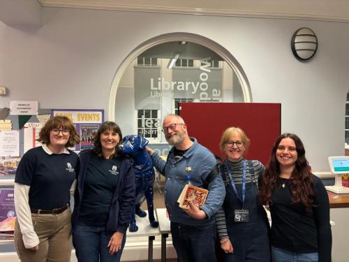 With Robin Ince in the library