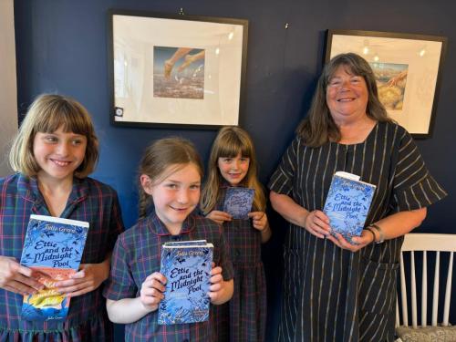 Julia Green with some of the children from book club